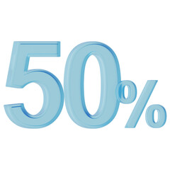50 Percent 3D Icon