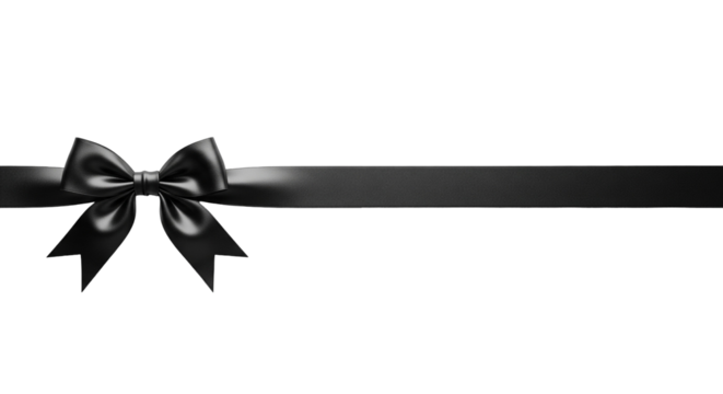 black bow on white background