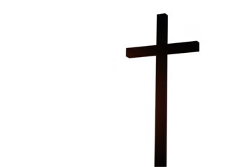 Isolated Silhouette of Religious Cross Symbol with Transparent Background