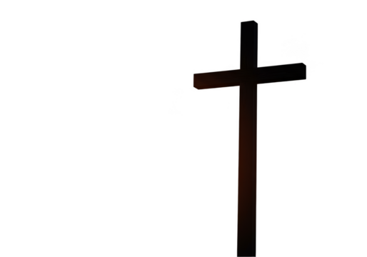 Isolated Silhouette of Religious Cross Symbol with Transparent Background
