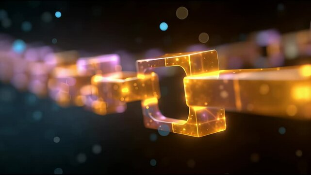 Abstract Blockchain Concept with Colorful Smart Contract Animation