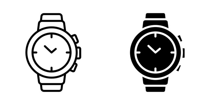  watch icon white on background