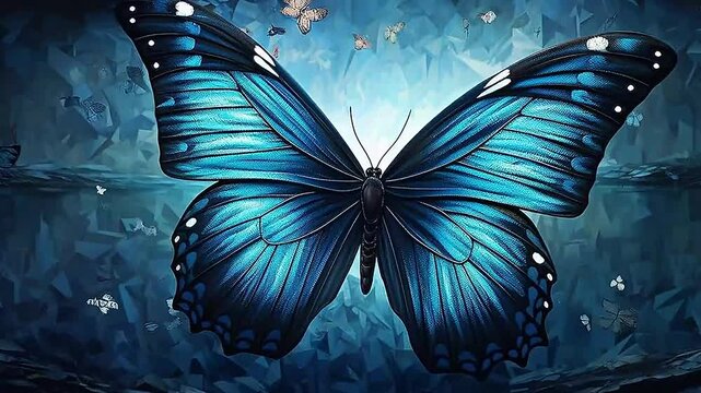 buterfly in Delfts Blauw realistis and slow ,ai generative