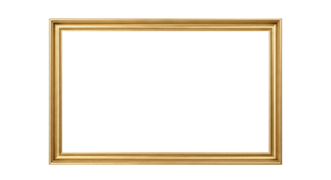 Simple gold picture frame mockup
