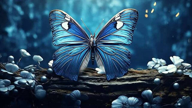 buterfly in Delfts Blauw realistis and slow ,ai generative