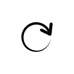 Obraz premium Simple Black Circular Arrow Refresh, Reload, or Loop Symbol on White Background