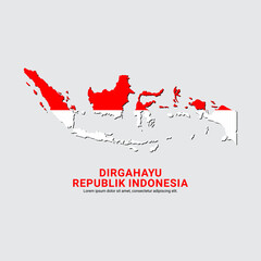 Indonesia independence day with indonesia maps. August 17th is a Indonesia independence day