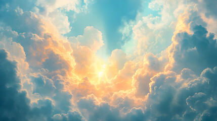 Vintage Renaissance clouds painting illustration showcasing soft, dramatic cloud formations with rich textures, delicate shading, and classical atmospheric depth. 81750183 1