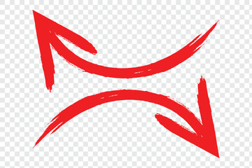 Hand drawn grunge brush sketch direction element on chalkboard. Arrow icon. Doodle arrow. Collection of different arrow signs. eps 10