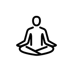 Silhouette of a person meditating, outlined in a slightly glittery, multicolored, thin line