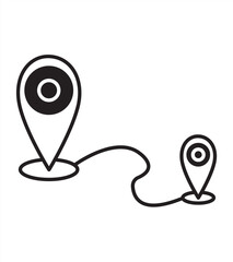 Map Location Icon, white background, vector