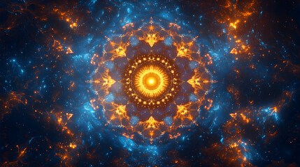 Transformational music album cover titled “Mirror of the Self” with vibrant deep chakra spectrum colors, cosmic layered backgrounds, kaleidoscopic pathways, intricate dimensional patterns, a54241372 4