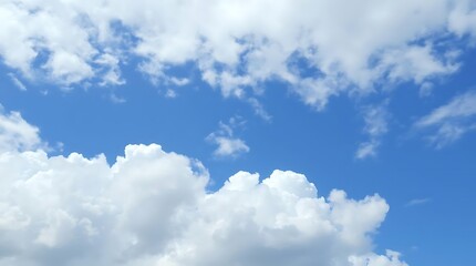 Fototapeta premium Clouds in the blue sky background used as background.