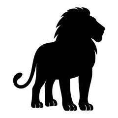 Lion silhouette standing with front looking view