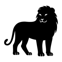 Lion silhouette standing with front looking view 1