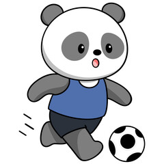 Panda Playing Soccer 