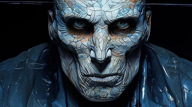 grim reeper in Delfts Blauw realistis, highly detailed,ai generative