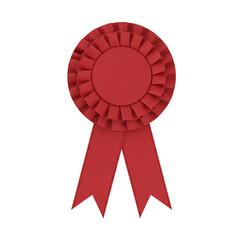 Red award ribbon rosette for winner