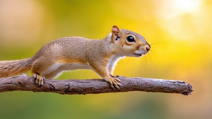 Obraz premium Close-up of squirrel walking on branch