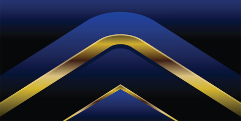 Luxury abstract background with golden lines on dark, modern black backdrop concept 3d style. Illustration from vector, modern template deluxe design