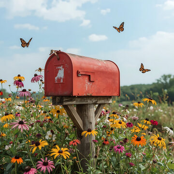 mailbox and flowers
