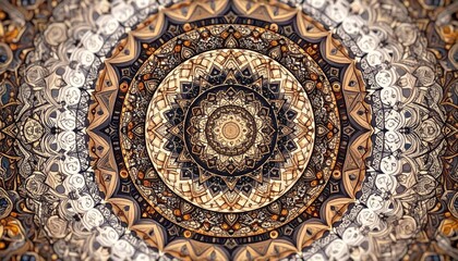 Fototapeta premium Ornate, symmetrical mandala pattern