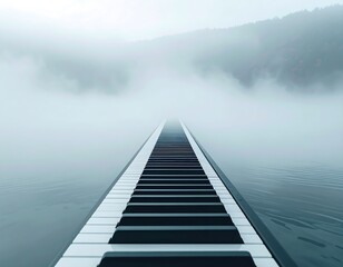 Obraz premium Piano Keys as Bridge