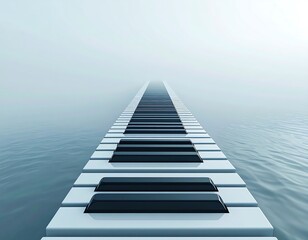 Obraz premium Piano Keys as Bridge