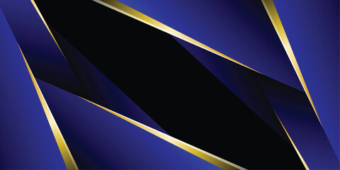 Luxury abstract background with golden lines on dark, modern black backdrop concept 3d style. Illustration from vector, modern template deluxe design