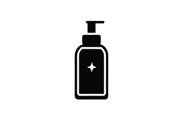 Clean skincare bottle icon simple elegant design vector art illustration
