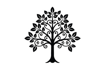 Decorative plant and tree motif in Nakshi style traditional art vector art illustration