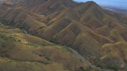 Aerial view of flinders ranges and valleys, Australia.