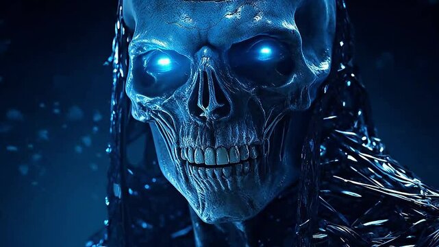 grim reeper in Delfts Blauw realistis, highly detailed,ai generative