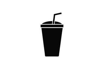 Healthy smoothie cup icon in minimalist style refreshing drink vector art illustration