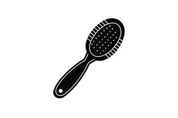 Minimal hairbrush icon for self care routine essential tool vector art illustration