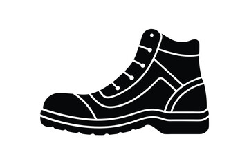 Nature walk boot icon in clean outline outdoor adventure vector art illustration