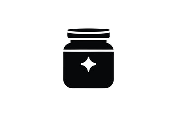 Skincare jar icon in minimal style beauty product vector art illustration