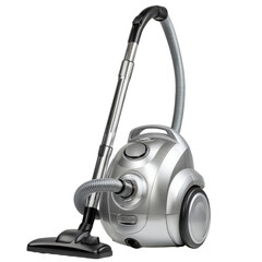 Photo of a Silver Vacuum Cleaner on a transparent background - Cleaning Supplies, Household Appliances