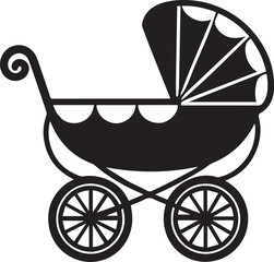 baby carriage vector illustration, baby carriage silhouette vector icon, logo design