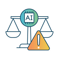 Bias Mitigation &ndash; Scales with AI Chip Representing Reducing Bias and Ensuring Fairness in AI Models and Decision-Making Processes. Vector illustration