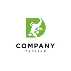 Letter D Gecko Logo Icon Vector