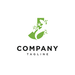 Letter J Gecko Logo Icon Vector