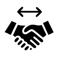Obraz premium Simple Black Handdrawn Handshake Deal Agreement Partnership Glyph Icon