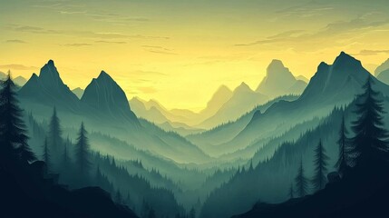 A striking depiction of the interplay between shadows and mist in a mountain landscape.