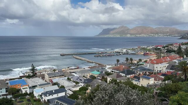 View from Boyes Drive overlooking False Bay, in Kalk Bay, near Cape Town.