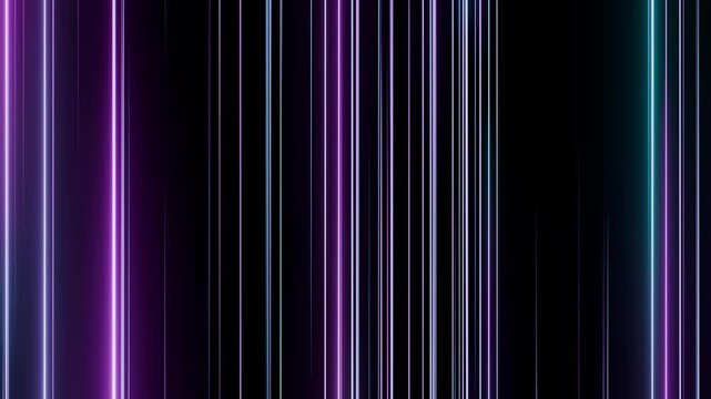 Seamless loop screensaver with bright pink and blue neon lines glowing on a dark background. Futuristic laser animation in science fiction art style for night club stage performance. Looped 4K , 60fps