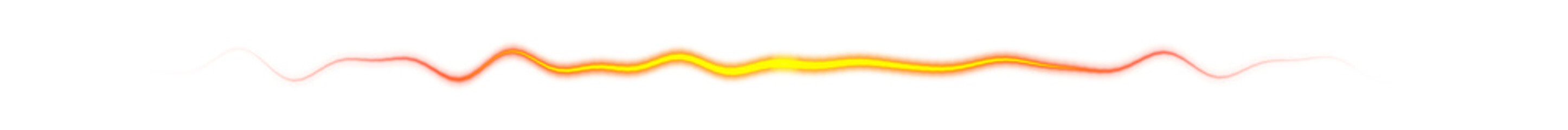 Glowing orange wavy line on transparent background
