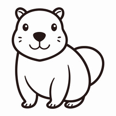 Beaver on white background