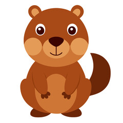 Beaver on white background
