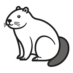 Beaver on white background
